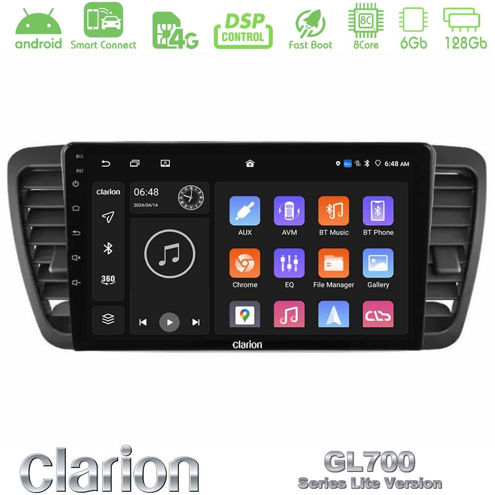 Clarion GL700 Lite Series 8Core Android ClarionOS 6+128GB Subaru Legacy/Outback 2002-2008 Navigation Multimedia Tablet 9" Με Carplay & Android Auto