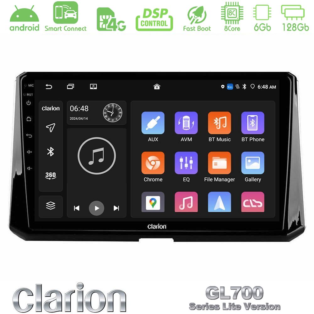 Clarion GL700 Lite Series 8Core Android ClarionOS 6+128GB Toyota Corolla 2019-2022 Navigation Multimedia Tablet 10" Με Carplay & Android Auto
