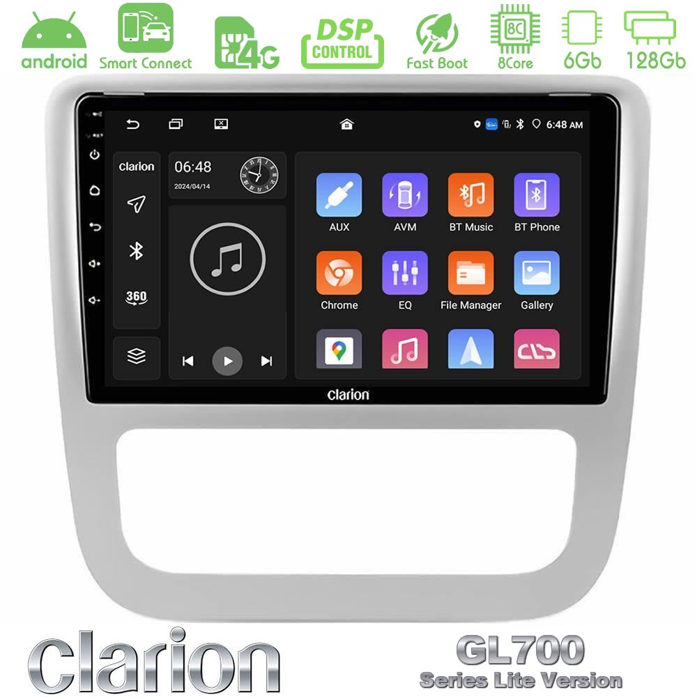 Clarion GL700 Lite Series 8Core Android ClarionOS 6+128GB VW Scirocco / Eos Navigation Multimedia Tablet 9" Με Carplay & Android Auto