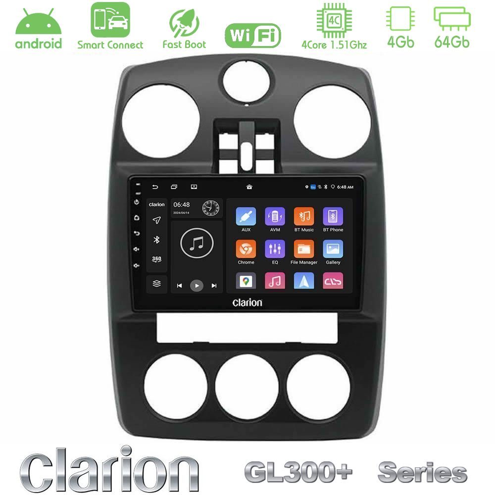 Clarion GL300+ Series 4Core Android ClarionOS 4+64GB  Chrysler PT-Cruiser 2000-2005 Navigation Multimedia Tablet 9"