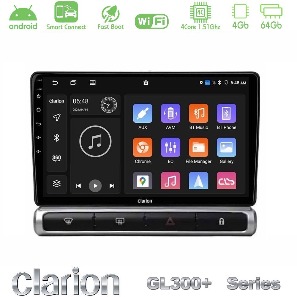 Clarion GL300+ Series 4Core Android ClarionOS 4+64GB  Citroen C3 2016-> Navigation Multimedia Tablet 9"