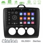 Clarion GL300+ Series 4Core Android ClarionOS 4+64GB  Ford Focus Manual AC Navigation Multimedia Tablet 9" (Μαύρο Χρώμα)