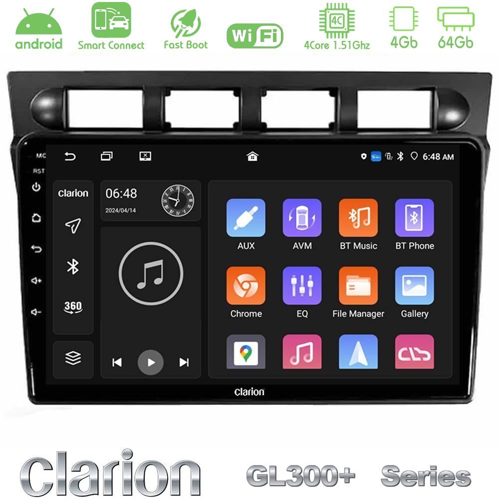 Clarion GL300+ Series 4Core Android ClarionOS 4+64GB  Kia Picanto 2004-2007 Navigation Multimedia Tablet 9"