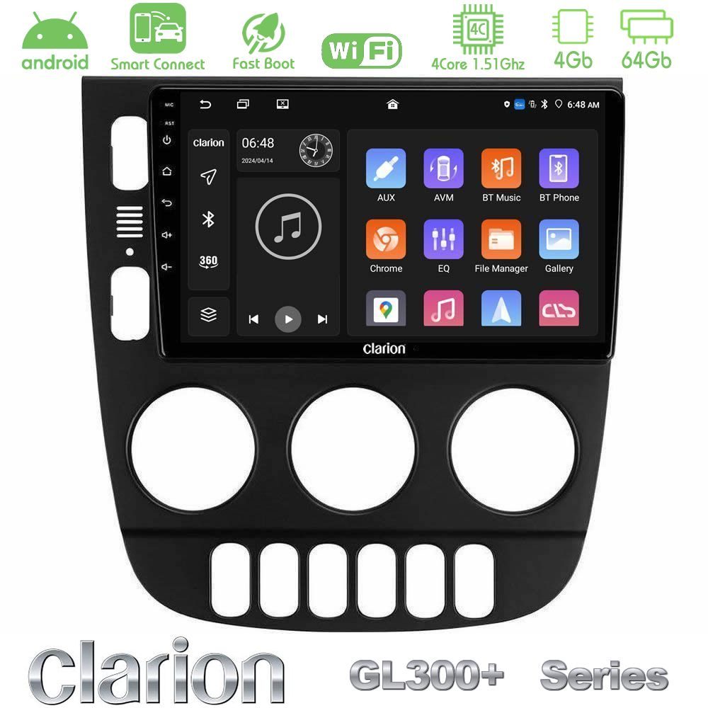 Clarion GL300+ Series 4Core Android ClarionOS 4+64GB  Mercedes ML Class 1998-2005 Navigation Multimedia Tablet 9"