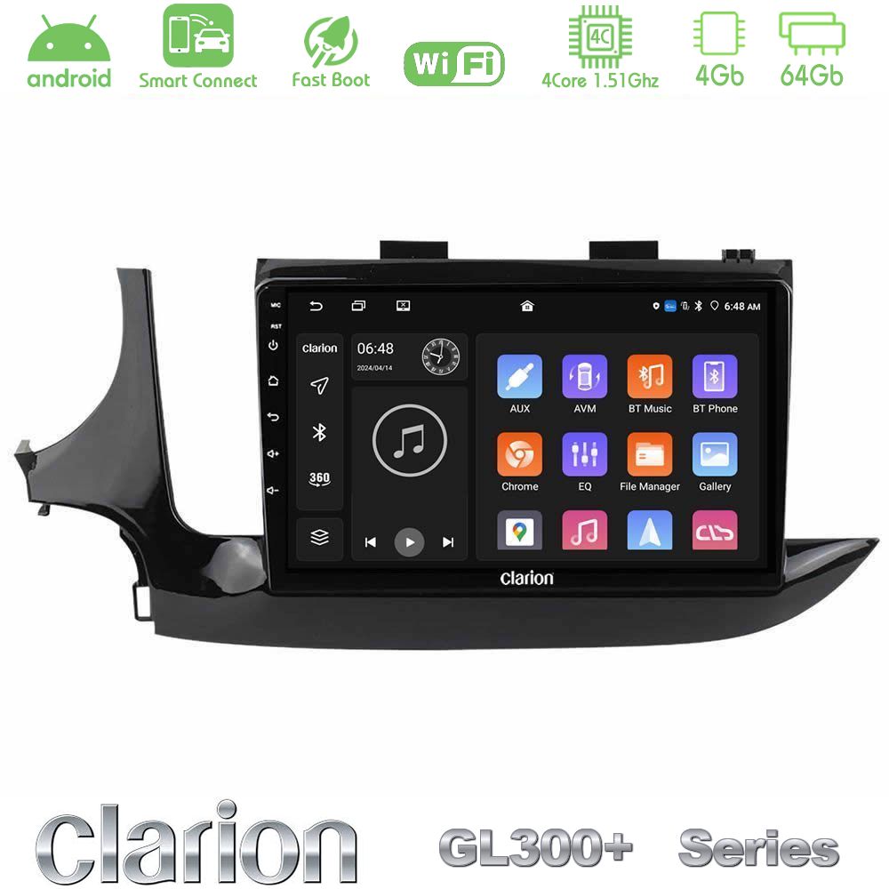 Clarion GL300+ Series 4Core Android ClarionOS 4+64GB  Opel Mokka 2016-2020 Navigation Multimedia Tablet 9"