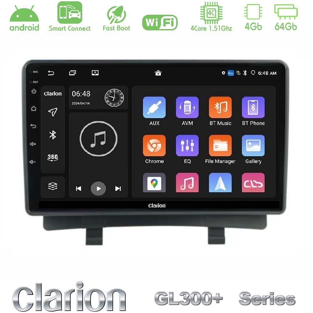 Clarion GL300+ Series 4Core Android ClarionOS 4+64GB  Opel Zafira 2012-2016 Navigation Multimedia Tablet 9"