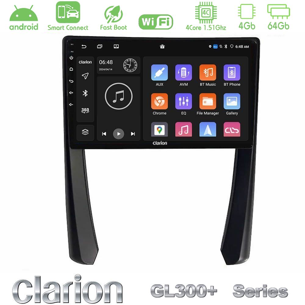 Clarion GL300+ Series 4Core Android ClarionOS 4+64GB  Porsche 911/Cayman/Boxster Navigation Multimedia Tablet 9"