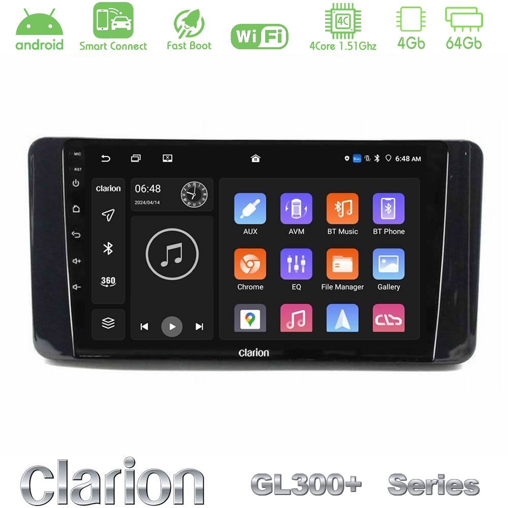 Clarion GL300+ Series 4Core Android ClarionOS 4+64GB  Skoda Kamiq 2019-2022 Navigation Multimedia Tablet 9"