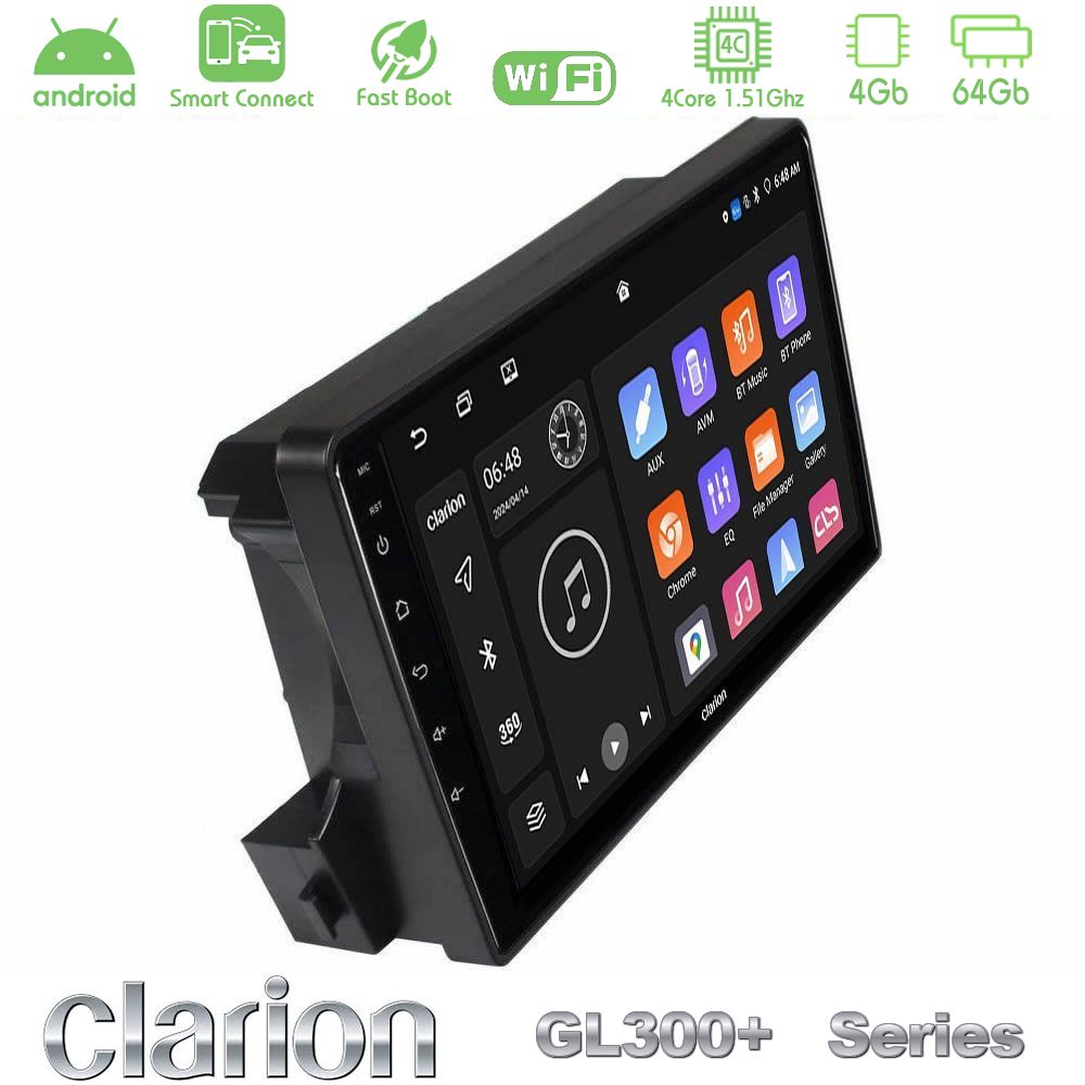 Clarion GL300+ Series 4Core Android ClarionOS 4+64GB Ssangyong Actyon/Kyron 2005-2014 Navigation Multimedia Tablet 9"
