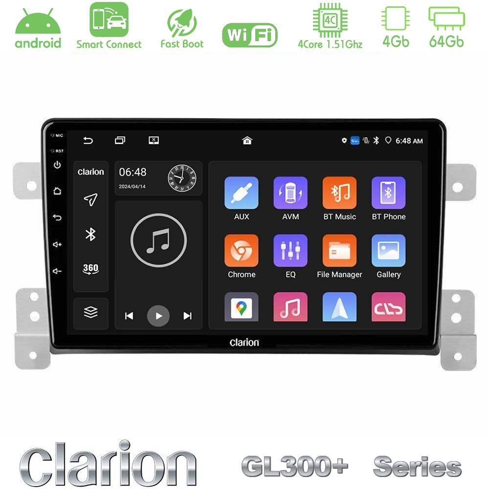 Clarion GL300+ Series 4Core Android ClarionOS 4+64GB  Suzuki Grand Vitara Navigation Multimedia Tablet 9"