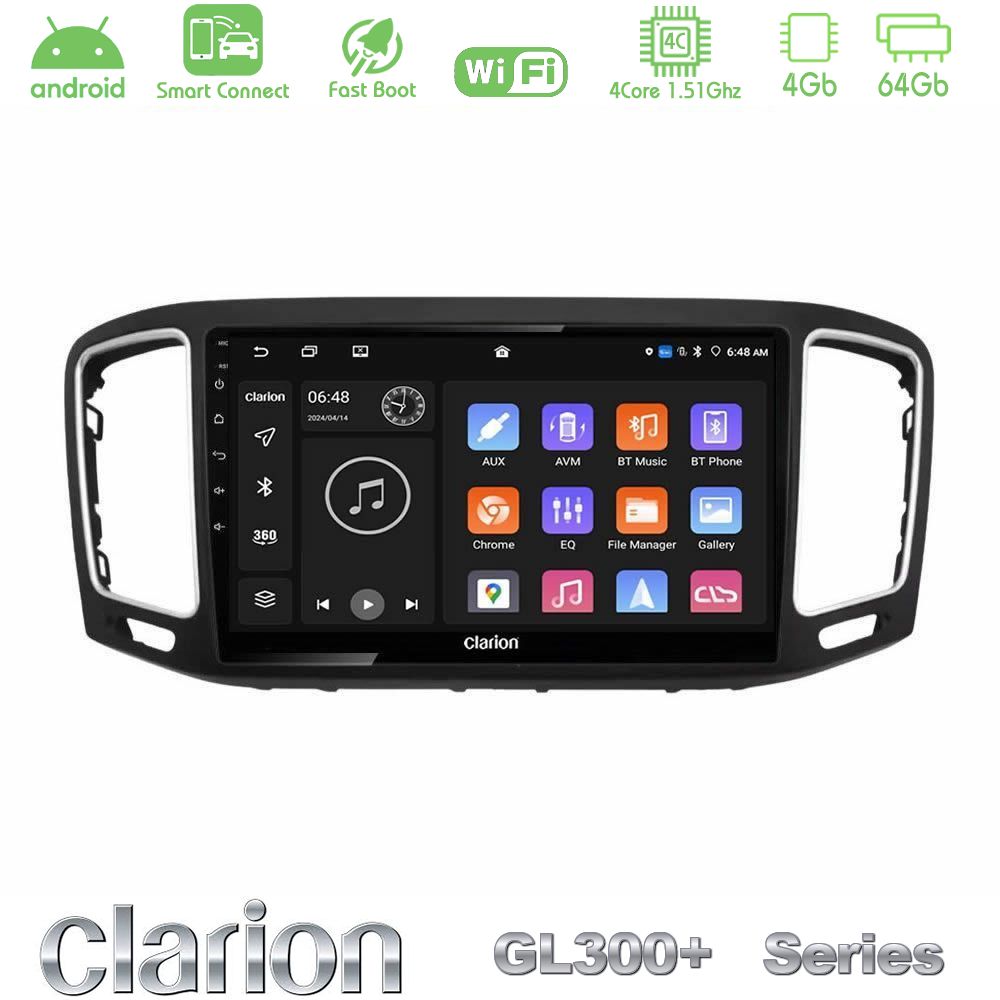 Clarion GL300+ Series 4Core Android ClarionOS 4+64GB VW Sharan 2010-2015 Navigation Multimedia Tablet 9"