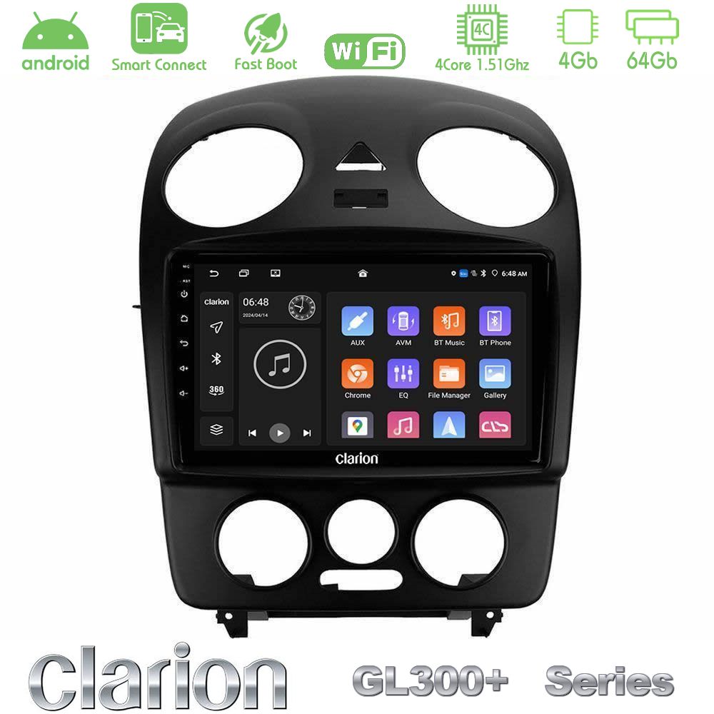 Clarion GL300+ Series 4Core Android ClarionOS 4+64GB  VW Beetle Navigation Multimedia Tablet 9"