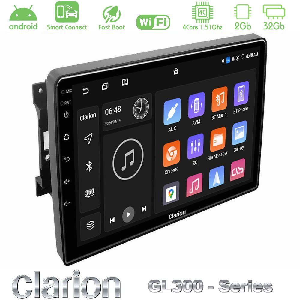 Clarion GL300 Series 4Core Android ClarionOS 2+32GB Chrysler / Dodge / Jeep Navigation Multimedia Tablet 10" Με Carplay & Android Auto