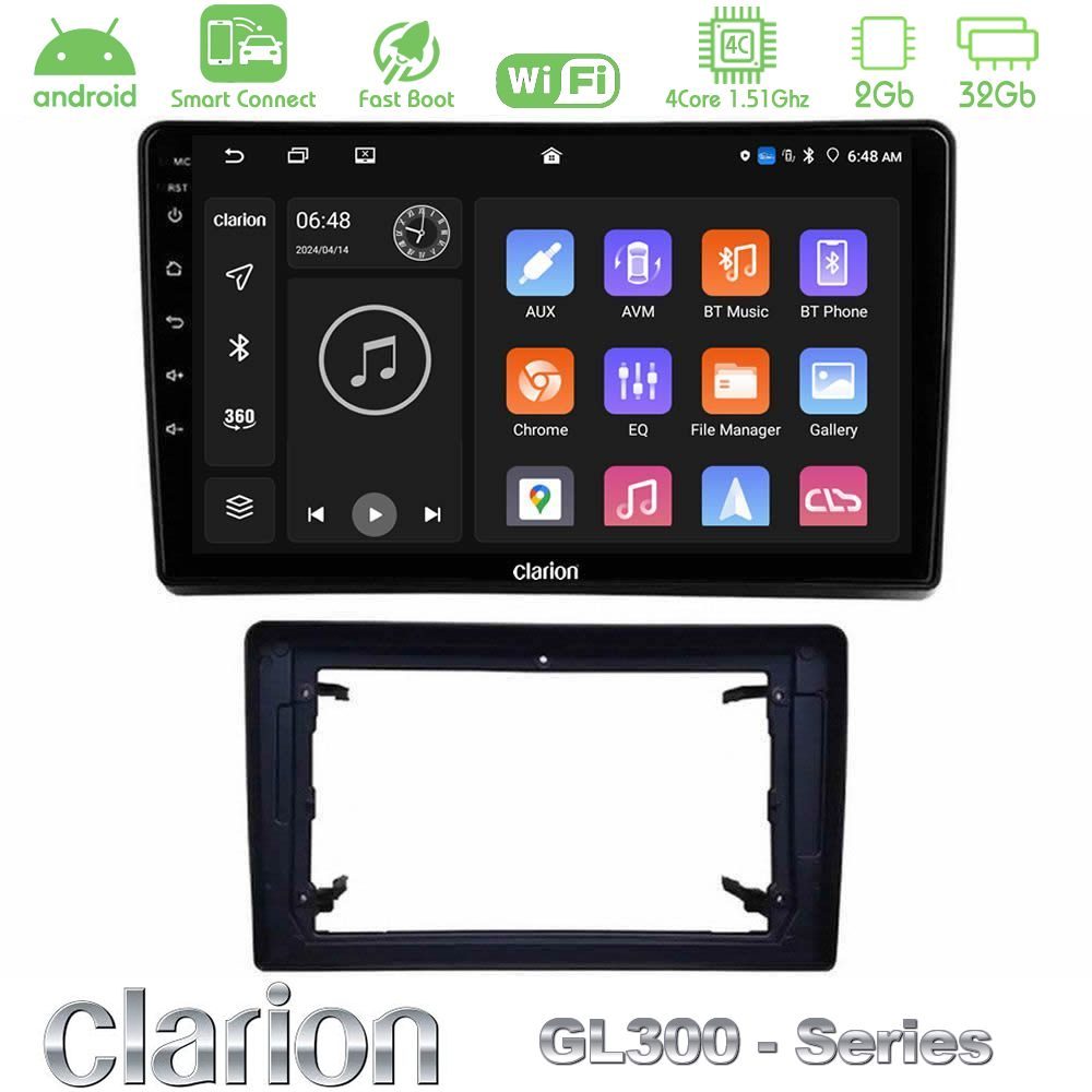 Clarion GL300 Series 4Core Android ClarionOS 2+32GB Chrysler / Dodge / Jeep Navigation Multimedia Tablet 10" Με Carplay & Android Auto