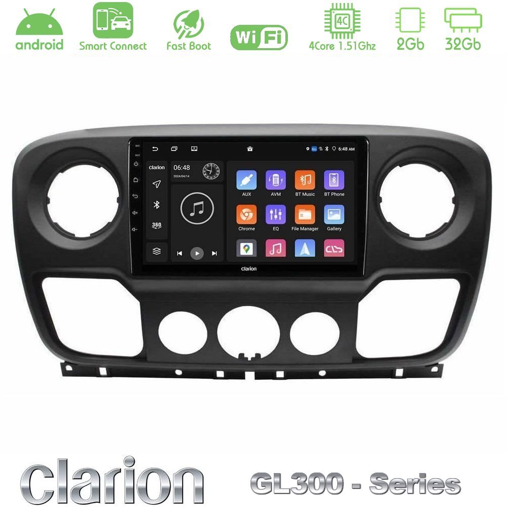Clarion GL300 Series 4Core Android ClarionOS 2+32GB Renault/Nissan/Opel Navigation Multimedia Tablet 10" Με Carplay & Android Auto