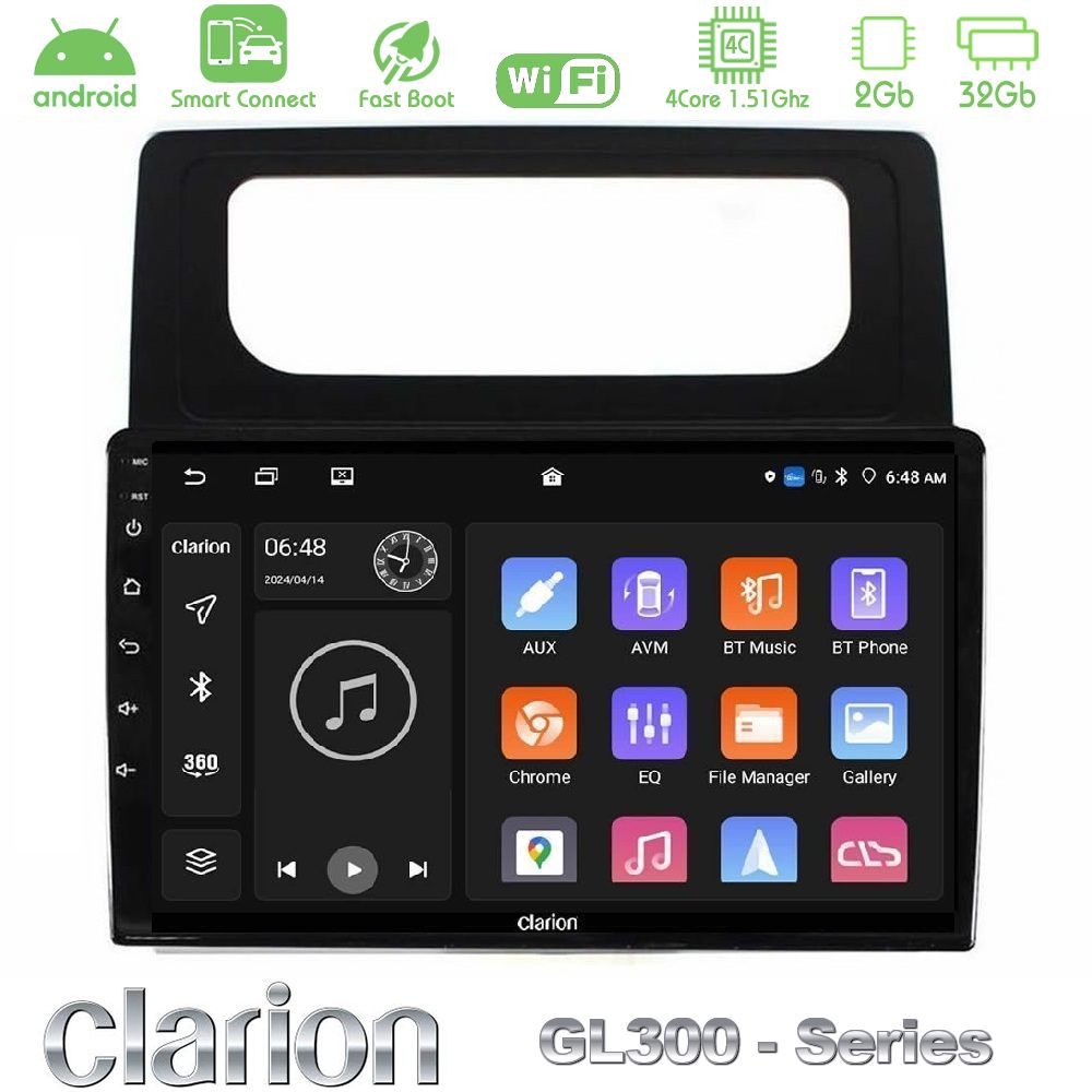Clarion GL300 Series 4Core Android ClarionOS 2+32GB VW Caddy 2004-2014 Navigation Multimedia Tablet 10" Με Carplay & Android Auto