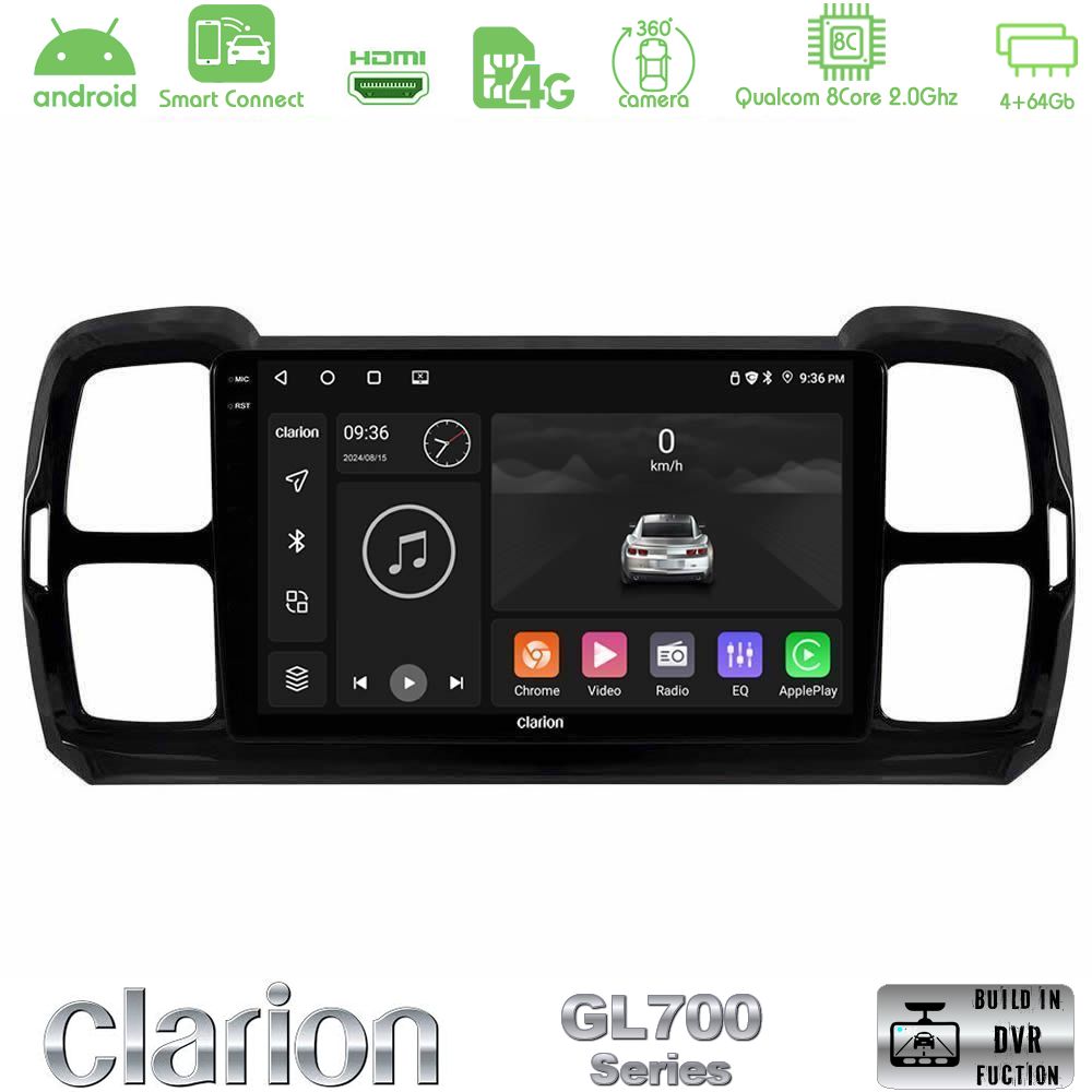Clarion GL700 Series Citroen DS5 Aircross 2017-2021 8Core Android ClarionOS 4+64GB Navigation Multimedia Tablet 9" Με Carplay & Android Auto Με Carplay & Android Auto