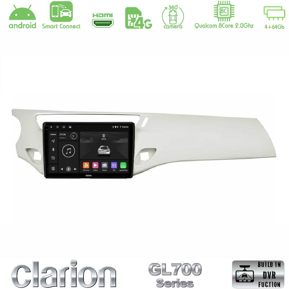 Clarion GL700 Series 8Core Android ClarionOS 4+64GB Citroen C3 2009-2016 Navigation Multimedia Tablet 9" Με Carplay & Android Auto