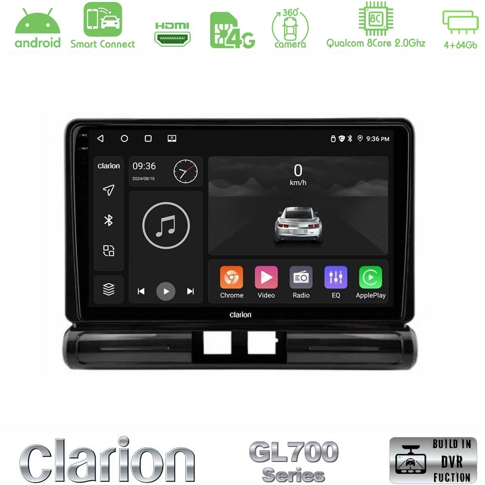 Clarion GL700 Series 8Core Android ClarionOS 4+64GB Citroen C3 2016-> Navigation Multimedia Tablet 9" Με Carplay & Android Auto
