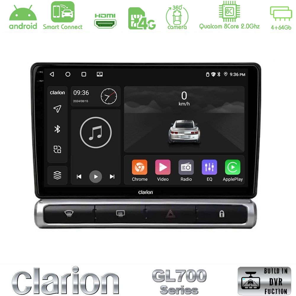 Clarion GL700 Series 8Core Android ClarionOS 4+64GB Citroen C3 2016-> Navigation Multimedia Tablet 9" Με Carplay & Android Auto