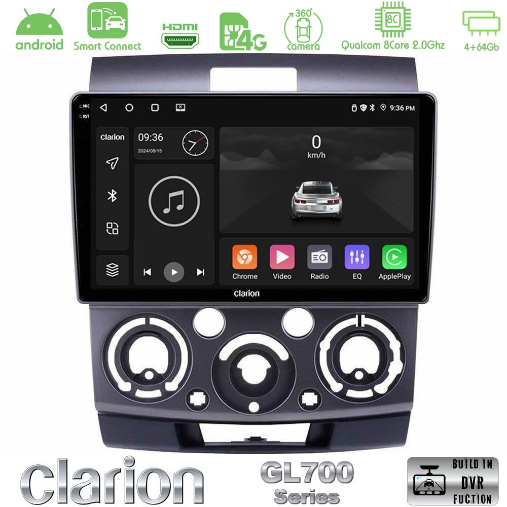 Clarion GL700 Series 8Core Android ClarionOS 4+64GB Ford Ranger/Mazda BT50 Navigation Multimedia Tablet 9" Με Carplay & Android Auto