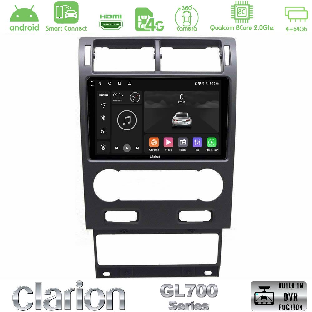 Clarion GL700 Series 8Core Android ClarionOS 4+64GB Ford Mondeo 2004-2007 Navigation Multimedia Tablet 9" Με Carplay & Android Auto
