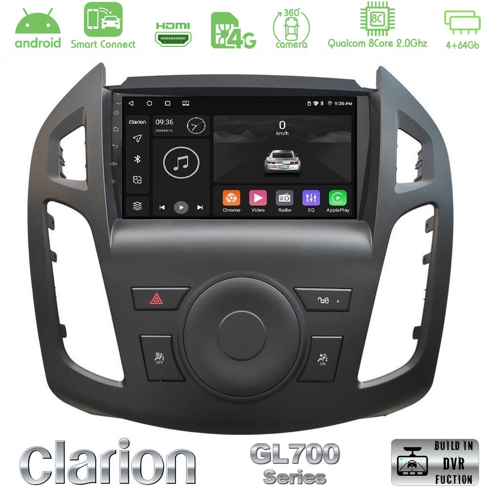 Clarion GL700 Series 8Core Android ClarionOS 4+64GB Ford Transit Connect Navigation Multimedia Tablet 9" Με Carplay & Android Auto