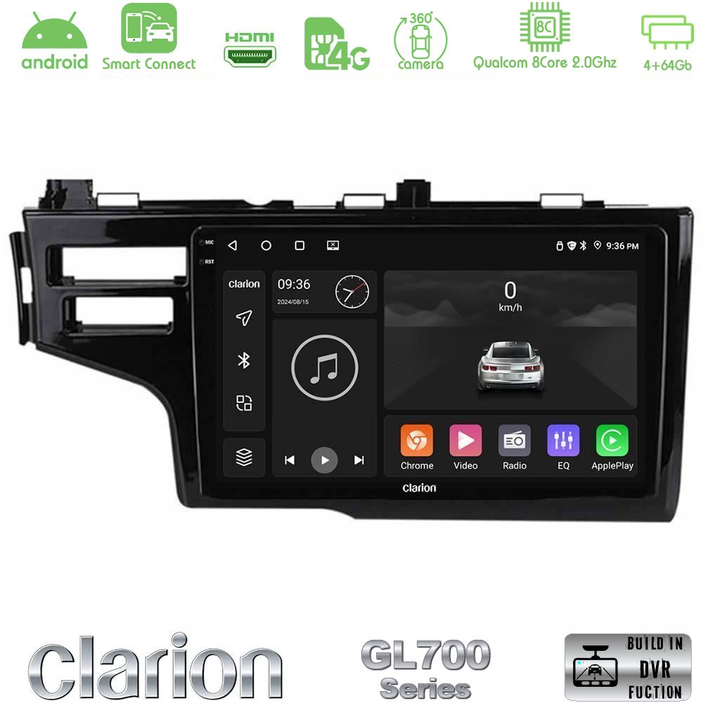 Clarion GL700 Series 8Core Android ClarionOS 4+64GB Honda Jazz 2013-2020 Navigation Multimedia Tablet 9" Με Carplay & Android Auto