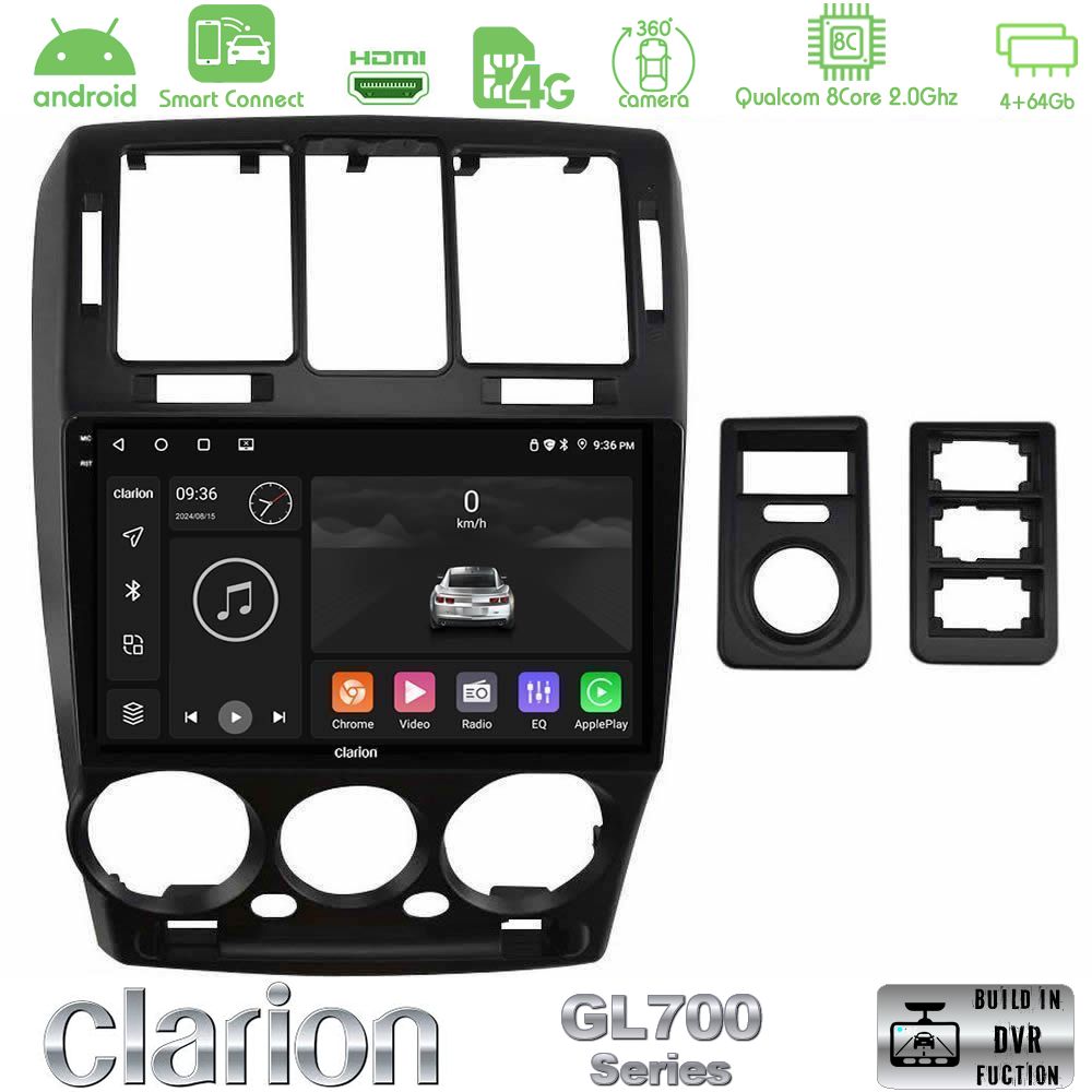Clarion GL700 Series 8Core Android ClarionOS 4+64GB Hyundai Getz 2002-2009 Navigation Multimedia Tablet 9" Με Carplay & Android Auto