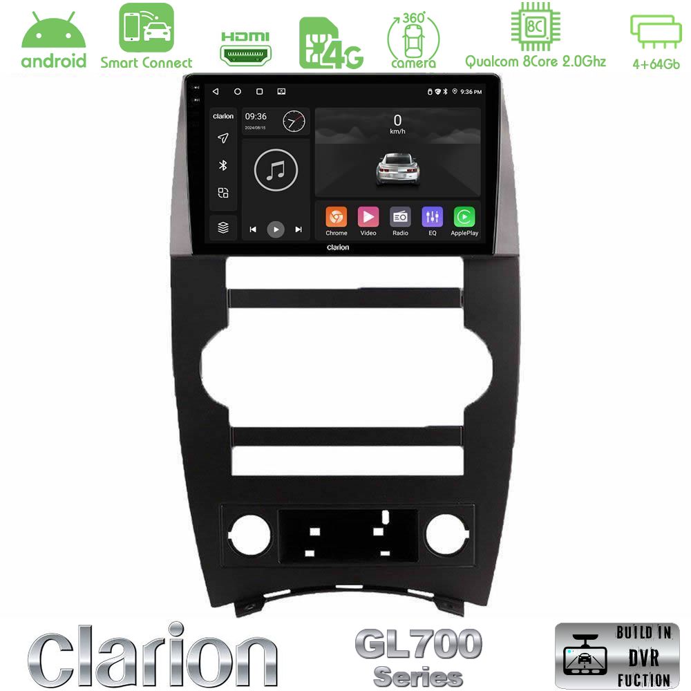 Clarion GL700 Series 8Core Android ClarionOS 4+64GB Jeep Commander 2007-2008 Navigation Multimedia Tablet 9" Με Carplay & Android Auto