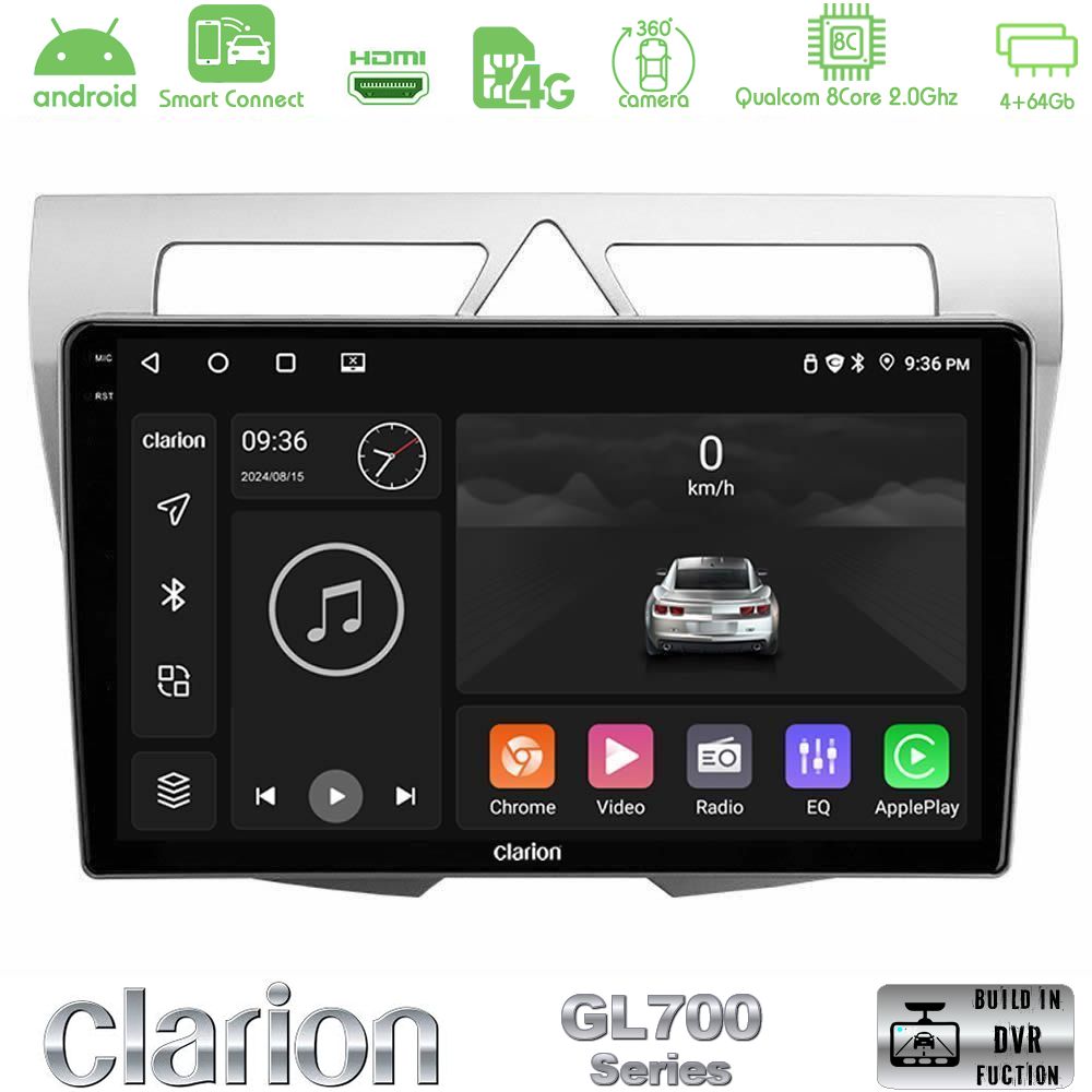 Clarion GL700 Series 8Core Android ClarionOS 4+64GB Kia Picanto Navigation Multimedia Tablet 9" Με Carplay & Android Auto