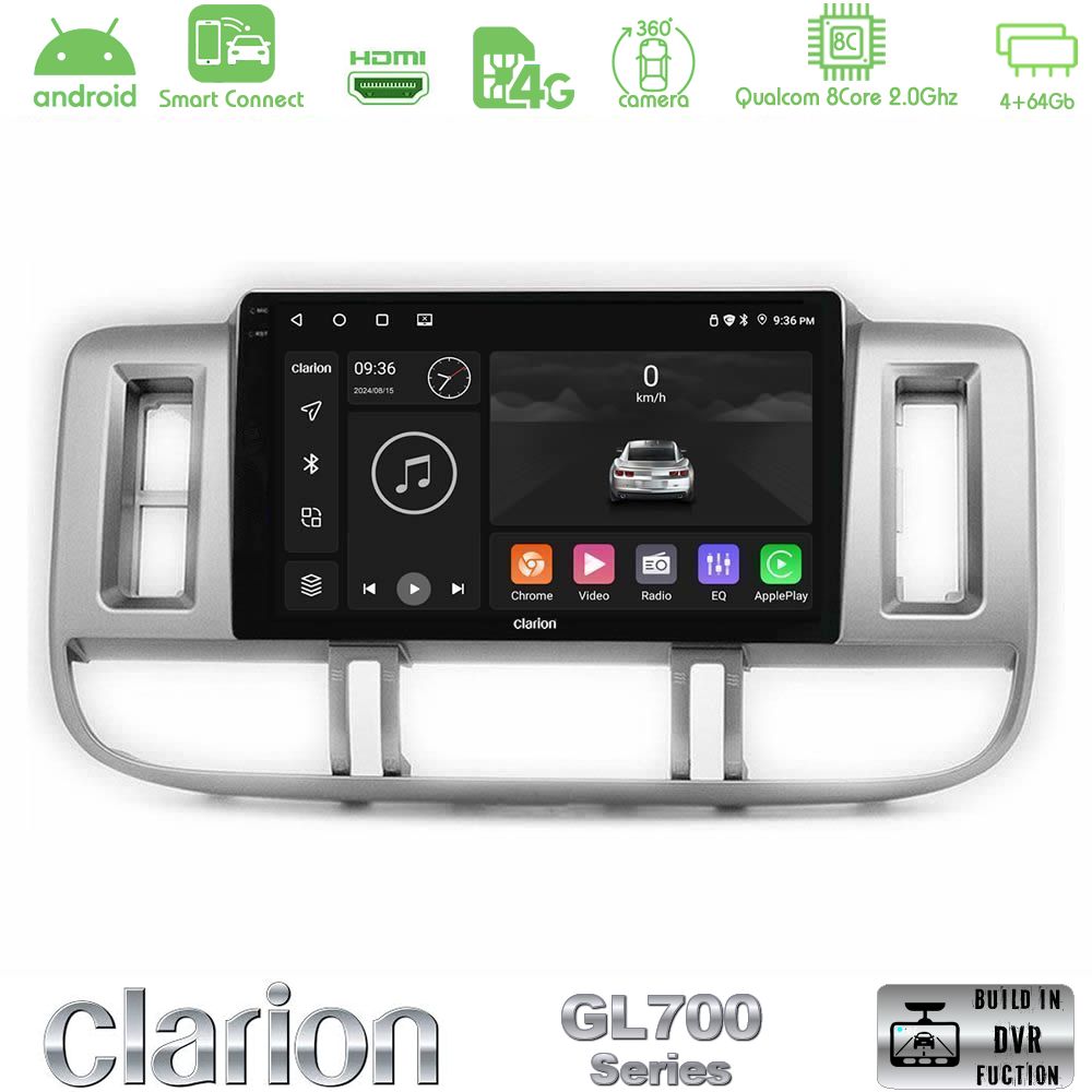 Clarion GL700 Series 8Core Android ClarionOS 4+64GB Nissan X-Trail (T30) 2000-2003 Navigation Multimedia Tablet 9" Με Carplay & Android Auto