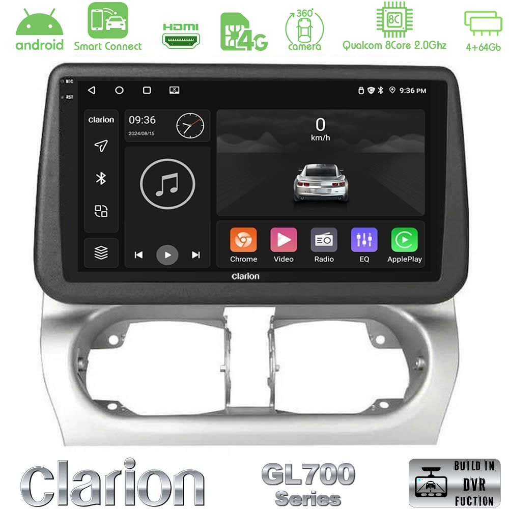 Clarion GL700 Series Opel Corsa C/Combo C 8Core Android ClarionOS 4+64GB Navigation Multimedia Tablet 9" Με Carplay & Android Auto