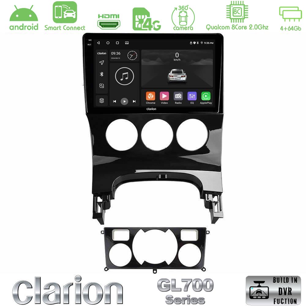 Clarion GL700 Series 8Core Android ClarionOS 4+64GB Peugeot 3008 AUTO A/C Navigation Multimedia Tablet 9" Με Carplay & Android Auto