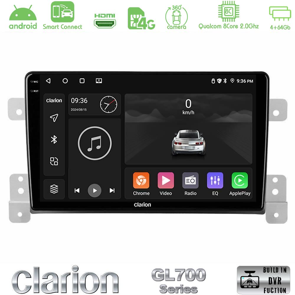 Clarion GL700 Series 8Core Android ClarionOS 4+64GB Suzuki Grand Vitara Navigation Multimedia Tablet 9" Με Carplay & Android Auto