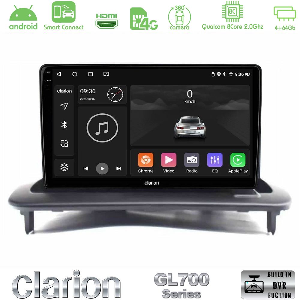 Clarion GL700 Series 8Core Android ClarionOS 4+64GB Volvo S40/C30/C70 Navigation Multimedia Tablet 9" Με Carplay & Android Auto
