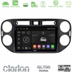 Clarion GL700 Series 8Core Android ClarionOS 4+64GB VW Tiguan Navigation Multimedia Tablet 9" (23mm alarm button) Με Carplay & Android Auto
