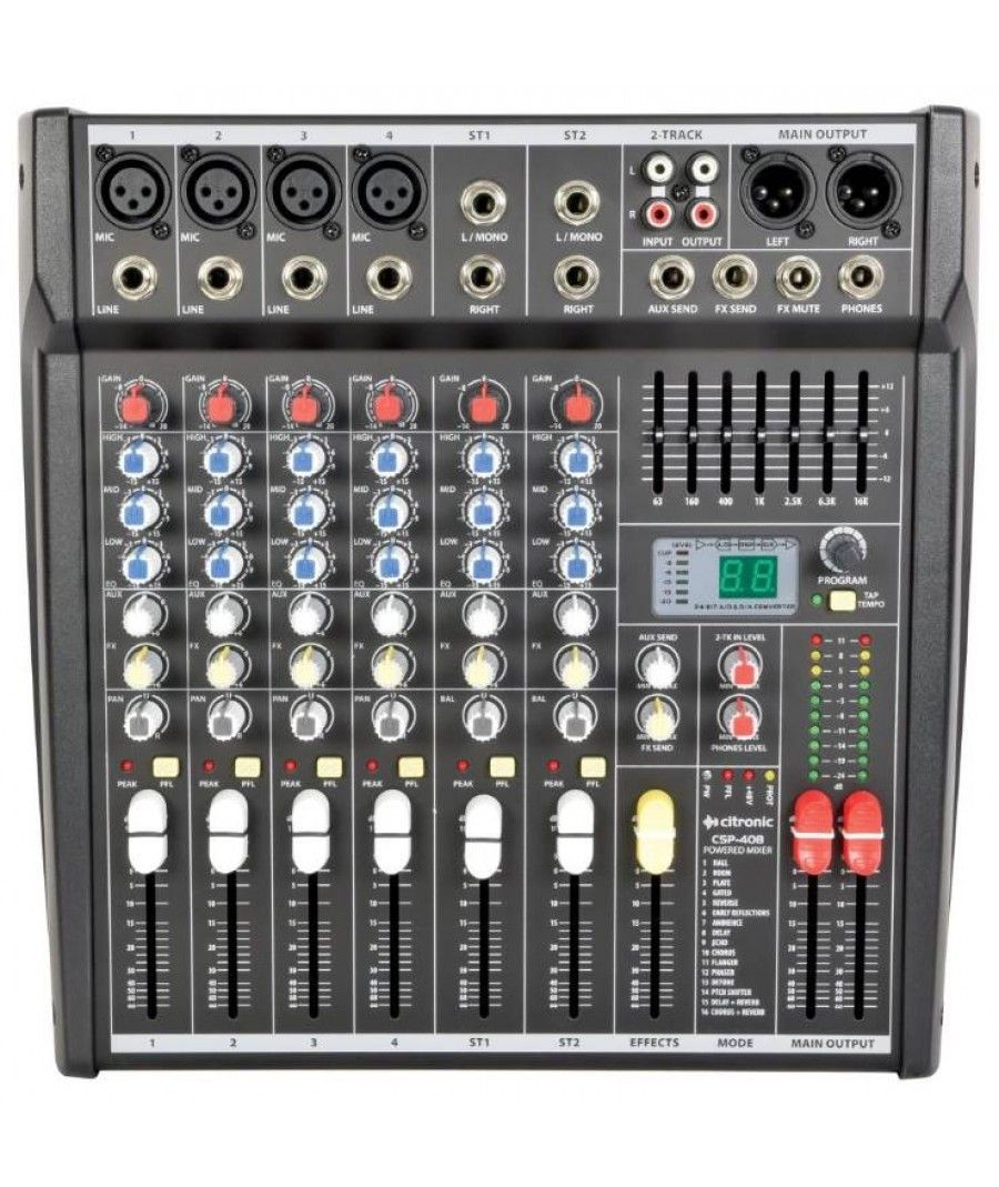 Citronic CSP-408 Αυτοενισχυόμενη Κονσόλα Μίξης Compact με DSP 2x200W RMS (Τεμάχιο)