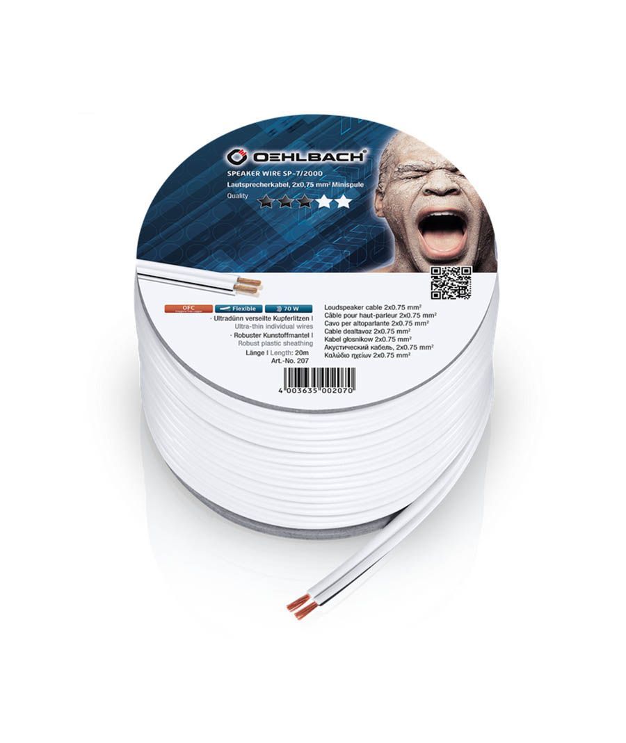 Oehlbach Speaker Wire SP-7 Καλώδιο Ηχείων 2 x 0,75 mm² 30m White