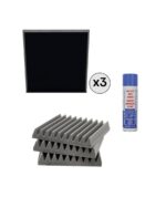 EQ Acoustics Πακέτο Αφρώδη Ηχοαπορροφητικά και Spray Βενζινόκολλας Black / 2,16 τ.μ. (Σετ)