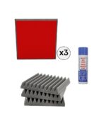 EQ Acoustics Πακέτο Αφρώδη Ηχοαπορροφητικά και Spray Βενζινόκολλας Red / 2,16 τ.μ. (Σετ)
