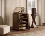 FITUEYES Eiffel V2 AS07 Πολυτελές HIFI Rack με Πορτάκια Walnut - Image 3