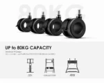 FITUEYES Floor Protective Casters Black Σετ 4 Τροχών Υψηλής Αντοχής με Φρένο για Προστασία Δαπέδου - Image 2