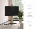 FITUEYES Zen FT65 Black Επιδαπέδια Βάση Τηλεόρασης 32"-65" με Ξύλινη Βάση & Ρυθμιζόμενο Ύψος - Image 4