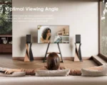 FITUEYES Eiffel FT65 Walnut Επιδαπέδια Βάση Τηλεόρασης με Ρόδες 32"-65" - Image 3