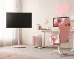 FITUEYES Master V2 FT65 Pink Επιδαπέδια Βάση Τηλεόρασης 32"-65" με Ρυθμιζόμενο Ύψος - Image 2