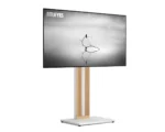 FITUEYES Zen FT65 White Επιδαπέδια Βάση Τηλεόρασης 32"-65" με Ξύλινη Βάση & Ρυθμιζόμενο Ύψος