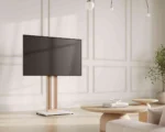 FITUEYES Zen FT65 White Επιδαπέδια Βάση Τηλεόρασης 32"-65" με Ξύλινη Βάση & Ρυθμιζόμενο Ύψος - Image 3