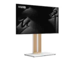 FITUEYES Zen FT88 White Επιδαπέδια Βάση Τηλεόρασης 55"-88" με Ξύλινη Βάση & Ρυθμιζόμενο Ύψος