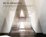 FITUEYES Eiffel V2 FT100 Walnut Επιδαπέδια Βάση Τηλεόρασης 75"-100" με Ρόδες - Image 3